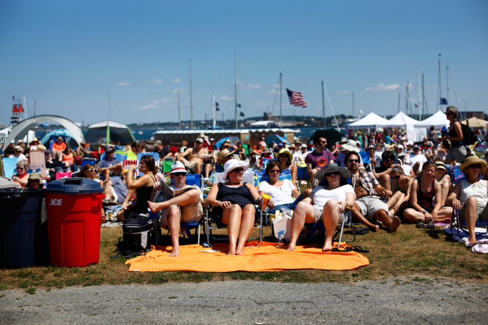 chairs The crowd in lawn chairs at the Newport Folk Festival